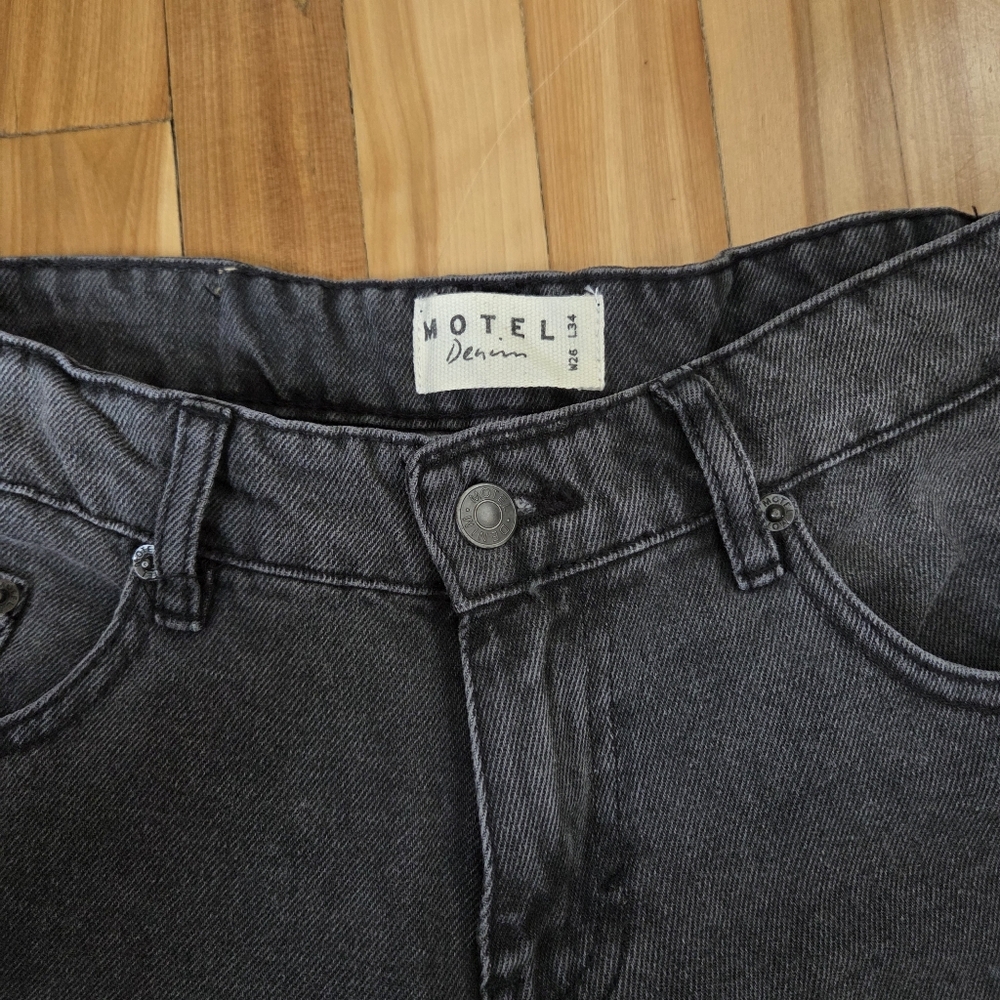SOLD! Motel Rocks 26W 34L Black Faded Jeans - Picture 3 of 8